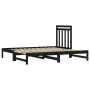 Removable sofa bed solid black pine wood 2x(90x190) cm by vidaXL, Beds and slatted bases - Ref: Foro24-3108361, Price: 166,94...