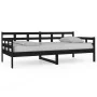 Solid black pine wood sofa bed 90x190 cm by vidaXL, Beds and slatted bases - Ref: Foro24-820371, Price: 111,50 €, Discount: %