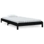 Black solid pine wood stackable bed 80x200 cm by vidaXL, Beds and slatted bases - Ref: Foro24-820401, Price: 117,88 €, Discou...