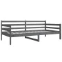 Gray solid pine wood sofa bed 90x190 cm by vidaXL, Beds and slatted bases - Ref: Foro24-814641, Price: 114,28 €, Discount: %