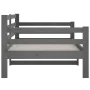 Gray solid pine wood sofa bed 90x190 cm by vidaXL, Beds and slatted bases - Ref: Foro24-814641, Price: 114,28 €, Discount: %