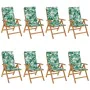 Reclining garden chairs and cushions 8 pcs solid teak wood by vidaXL, Garden chairs - Ref: Foro24-3196535, Price: 1,00 €, Dis...