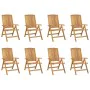 Reclining garden chairs and cushions 8 pcs solid teak wood by vidaXL, Garden chairs - Ref: Foro24-3196535, Price: 1,00 €, Dis...