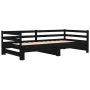 Removable sofa bed solid black pine wood 2x(80x200) cm by vidaXL, Beds and slatted bases - Ref: Foro24-814698, Price: 163,13 ...