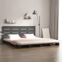 Estructura de cama madera maciza de pino gris 135x190 cm de vidaXL, Camas y somieres - Ref: Foro24-3120164, Precio: 217,51 €,...