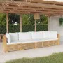 4-teiliges Gartenmöbel-Set und Kissen aus massivem Teakholz von vidaXL, Gartensets - Ref: Foro24-3100867, Preis: 726,75 €, Ra...