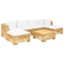 7-piece garden furniture set and solid teak wood cushions by vidaXL, Garden sets - Ref: Foro24-3100891, Price: 1,00 €, Discou...