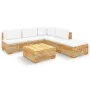 6-piece garden furniture set and solid teak wood cushions by vidaXL, Garden sets - Ref: Foro24-3100895, Price: 966,72 €, Disc...