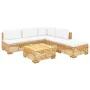 6-piece garden furniture set and solid teak wood cushions by vidaXL, Garden sets - Ref: Foro24-3100895, Price: 966,72 €, Disc...