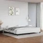 White synthetic leather bed frame 200x200 cm by vidaXL, Beds and slatted bases - Ref: Foro24-346923, Price: 134,41 €, Discoun...