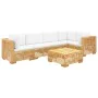 6-piece garden furniture set and solid teak wood cushions by vidaXL, Garden sets - Ref: Foro24-3100899, Price: 1,00 €, Discou...