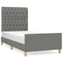 Estructura de cama con cabecero de tela gris oscuro 90x200 cm de vidaXL, Camas y somieres - Ref: Foro24-3125269, Precio: 166,...