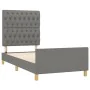 Estructura de cama con cabecero de tela gris oscuro 90x200 cm de vidaXL, Camas y somieres - Ref: Foro24-3125269, Precio: 166,...