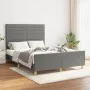 Dark gray fabric bed frame with headboard 140x190 cm by vidaXL, Beds and slatted bases - Ref: Foro24-3125131, Price: 218,77 €...