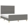 Dark gray fabric bed frame with headboard 140x190 cm by vidaXL, Beds and slatted bases - Ref: Foro24-3125131, Price: 218,77 €...