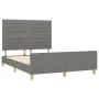 Dark gray fabric bed frame with headboard 140x190 cm by vidaXL, Beds and slatted bases - Ref: Foro24-3125131, Price: 218,77 €...