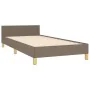 Bed frame with headboard in taupe gray fabric 90x200 cm by vidaXL, Beds and slatted bases - Ref: Foro24-3124867, Price: 153,0...