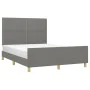 Bed frame with headboard in dark gray fabric 140x200 cm by vidaXL, Beds and slatted bases - Ref: Foro24-3124977, Price: 222,4...