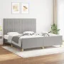 Bed frame with headboard light gray fabric 180x200 cm by vidaXL, Beds and slatted bases - Ref: Foro24-3125235, Price: 238,47 ...