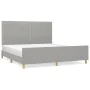 Bed frame with headboard light gray fabric 180x200 cm by vidaXL, Beds and slatted bases - Ref: Foro24-3125235, Price: 238,47 ...