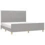 Bed frame with headboard light gray fabric 180x200 cm by vidaXL, Beds and slatted bases - Ref: Foro24-3125235, Price: 238,47 ...