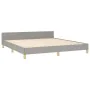 Bed frame with headboard light gray fabric 180x200 cm by vidaXL, Beds and slatted bases - Ref: Foro24-3125235, Price: 238,47 ...