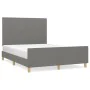 Bed frame with headboard in dark gray fabric 140x200 cm by vidaXL, Beds and slatted bases - Ref: Foro24-3124896, Price: 231,5...