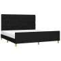 Bed frame with black fabric headboard 180x200 cm by vidaXL, Beds and slatted bases - Ref: Foro24-3125318, Price: 277,15 €, Di...