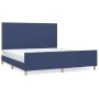 Bed frame with blue fabric headboard 160x200 cm by vidaXL, Beds and slatted bases - Ref: Foro24-3124909, Price: 226,32 €, Dis...