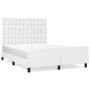 White synthetic leather headboard bed frame 140x190 cm by vidaXL, Beds and slatted bases - Ref: Foro24-3125568, Price: 250,52...