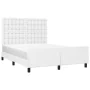 White synthetic leather headboard bed frame 140x190 cm by vidaXL, Beds and slatted bases - Ref: Foro24-3125568, Price: 250,52...