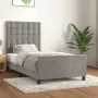 Light gray velvet bed frame with headboard 90x190 cm by vidaXL, Beds and slatted bases - Ref: Foro24-3125971, Price: 157,55 €...