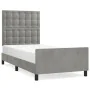 Light gray velvet bed frame with headboard 90x190 cm by vidaXL, Beds and slatted bases - Ref: Foro24-3125971, Price: 157,55 €...