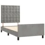 Light gray velvet bed frame with headboard 90x190 cm by vidaXL, Beds and slatted bases - Ref: Foro24-3125971, Price: 157,55 €...