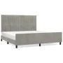 Light gray velvet bed frame with headboard 180x200cm by vidaXL, Beds and slatted bases - Ref: Foro24-3125891, Price: 245,62 €...