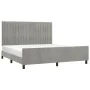 Light gray velvet bed frame with headboard 180x200cm by vidaXL, Beds and slatted bases - Ref: Foro24-3125891, Price: 245,62 €...