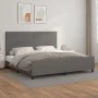 Bed frame with headboard gray synthetic leather 200x200 cm by vidaXL, Beds and slatted bases - Ref: Foro24-3125473, Price: 23...