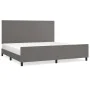 Bed frame with headboard gray synthetic leather 200x200 cm by vidaXL, Beds and slatted bases - Ref: Foro24-3125473, Price: 23...