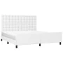 White synthetic leather headboard bed frame 160x200 cm by vidaXL, Beds and slatted bases - Ref: Foro24-3125580, Price: 283,31...