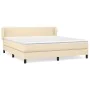 Box spring bed with cream fabric mattress 160x200 cm by vidaXL, Beds and slatted bases - Ref: Foro24-3126098, Price: 518,10 €...