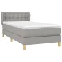 Box spring bed with light gray fabric mattress 90x190 cm by vidaXL, Beds and slatted bases - Ref: Foro24-3127085, Price: 324,...