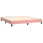 Box spring bed with pink velvet mattress 160x200 cm by vidaXL, Beds and slatted bases - Ref: Foro24-3127684, Price: 511,78 €,...