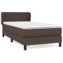 Box spring bed with brown synthetic leather mattress 90x200 cm by vidaXL, Beds and slatted bases - Ref: Foro24-3127172, Price...