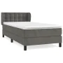 Box spring bed with dark gray velvet mattress 90x190 cm by vidaXL, Beds and slatted bases - Ref: Foro24-3127704, Price: 315,2...