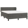 Box spring bed with dark gray velvet mattress 140x190 cm by vidaXL, Beds and slatted bases - Ref: Foro24-3127728, Price: 439,...