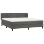 Boxspringbett mit dunkelgrauer Samtmatratze 160x200 cm von vidaXL, Betten und Lattenroste - Ref: Foro24-3127740, Preis: 496,2...