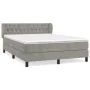 Box spring bed with light gray velvet mattress 140x190 cm by vidaXL, Beds and slatted bases - Ref: Foro24-3127667, Price: 486...