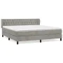 Boxspringbett mit hellgrauer Samtmatratze 160x200 cm von vidaXL, Betten und Lattenroste - Ref: Foro24-3127679, Preis: 509,07 ...