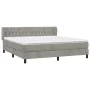 Boxspringbett mit hellgrauer Samtmatratze 160x200 cm von vidaXL, Betten und Lattenroste - Ref: Foro24-3127679, Preis: 509,07 ...