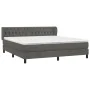 Cama box spring con colchón terciopelo gris oscuro 160x200 cm de vidaXL, Camas y somieres - Ref: Foro24-3127680, Precio: 507,...